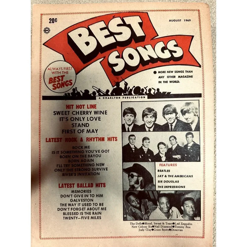 Best Songs Magazine - April-June-August 1969 - Jimi Hendrix-The Beatles Set of 3